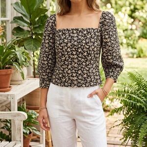 Levi-s Women's Black and Cream Blouse